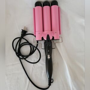 Triple Barrel Pink Hair Waver 32mm